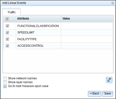 Limiting data entry fields in the Add Linear Events widget using attribute sets